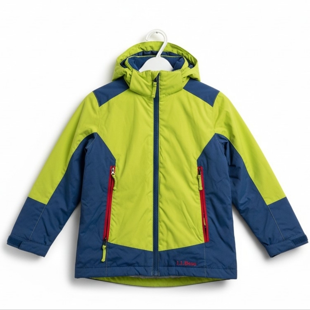 L.L.Bean Kids 3-in-1 Winter Jacket Fleece Liner Hooded Size 5-6